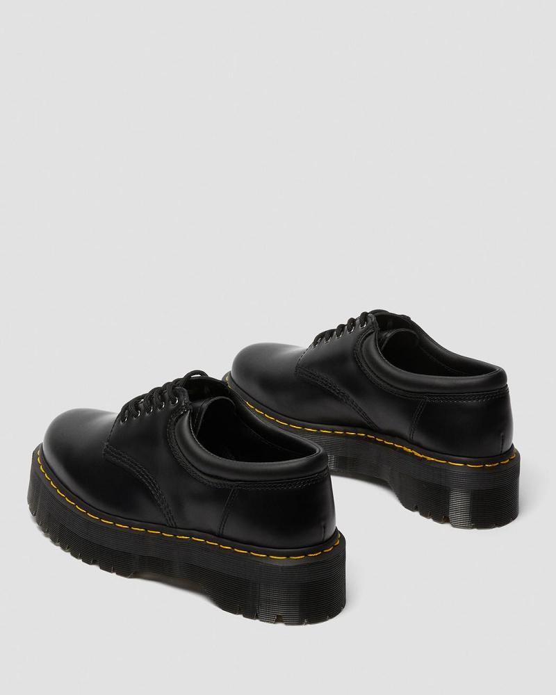 Dr Martens 8053 Læder Platform Fritidssko Dame Sort | DK 97ZUT